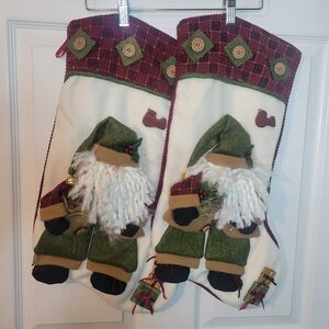 Vintage Christmas Stockings 3D Santa Decor Holiday Winter